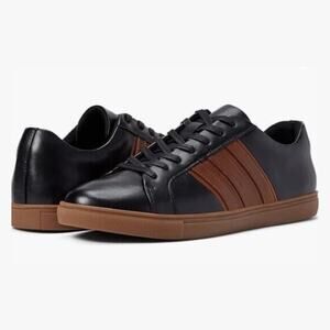 UNLISTED BY KENNETH COLE STAND MIX SNEAKERS IN BLACK COGNAC NWOB‎ MEN'S SIZE 7